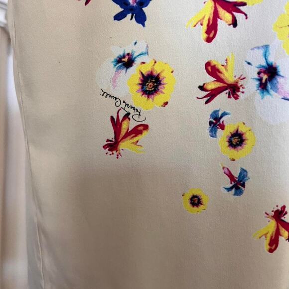 Roberto Cavalli Floral Bodycon Dress – Stretchy Midi – Ecru  US 8, M Designer - Picture 4 of 8